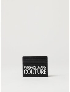 Portacarte di credito Versace Jeans Couture in pelle saffiano con logo