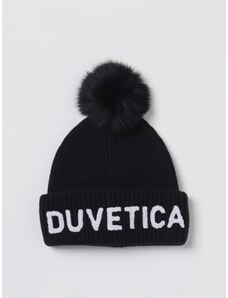 Cappello Duvetica in lana a coste con pompon e logo applicato