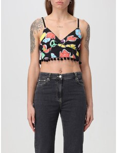 Top cropped Moschino Jeans in cotone stampato