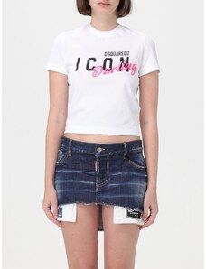 T-shirt cropped Dsquared2 in jersey con logo