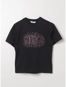 T-shirt con strass multicolor Msgm Kids