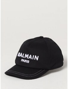 Cappello Balmain Kids in cotone con logo ricamato