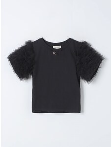 T-shirt Twinset in cotone con inserto in tulle