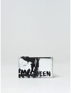 Portacarte di credito Alexander McQueen in pelle stampata