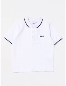 Polo Boss Kidswear in piquet di cotone con logo