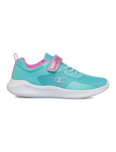 Sneakers da bambina azzurre e rosa con dettaglio glitter Champion Softy Evolve G PS