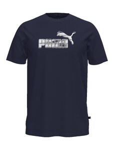 T-shirt blu da uomo con logo sul petto Puma Graphics No. 1