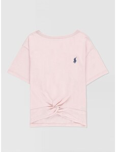 T-shirt Polo Ralph Lauren in cotone con drappeggio