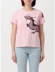 T-shirt Pinko in cotone con stampa a contrasto