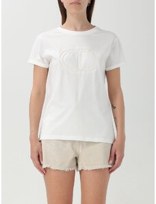 T-shirt Twinset in cotone con Oval T ricamato