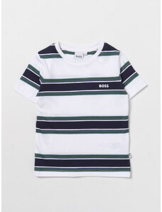 T-shirt Boss Kidswear in cotone a righe
