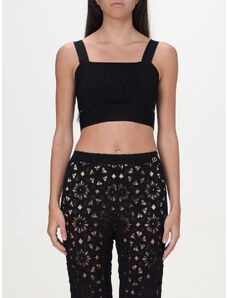 Top cropped Twinset in misto viscosa