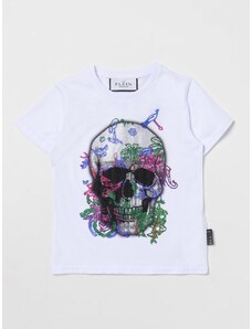 T-shirt Philipp Plein in cotone con skull in strass