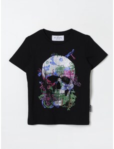T-shirt Philipp Plein in cotone con skull in strass