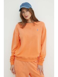 Polo Ralph Lauren felpa in cotone donna colore arancione 211935582