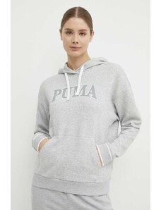 Puma felpa SQUAD donna colore grigio con cappuccio 677899