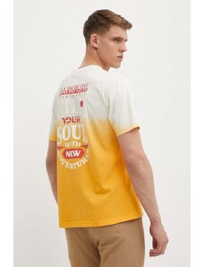 Napapijri t-shirt in cotone S-Howard uomo colore giallo NP0A4HQCY1J1