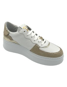 Sneakers pelle donna GIO+ Combi Visione Gold - LUCE 03 -