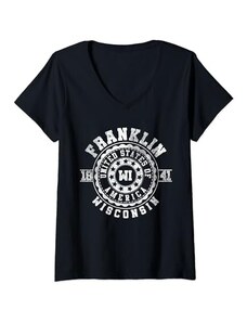 Apparel Franklin Souvenirs - Wisconsin Donna Franklin WI | Wisconsin Maglietta con Collo a V