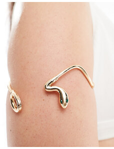 ASOS Curve ASOS DESIGN Curve - Bracciale a fascia dorato con design avvolgente a serpente-Oro