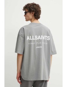 AllSaints t-shirt in cotone UNDERGROUND SS CREW uomo colore grigio