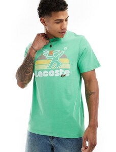 Lacoste - T-shirt verde con stampa sul davanti