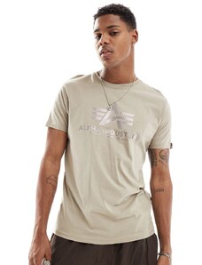 Alpha Industries Alpha - T-shirt color sabbia vintage con logo sul petto-Neutro
