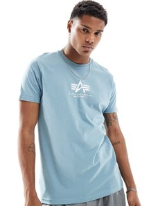 Alpha Industries Alpha - T-shirt azzurra con logo sul petto-Blu