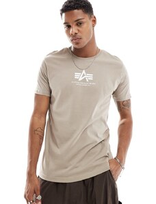 Alpha Industries Alpha - T-shirt color sabbia vintage con logo sul petto-Neutro