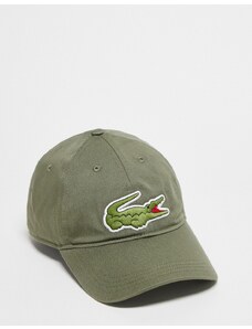 Lacoste - Cappellino verde con logo-Rosso