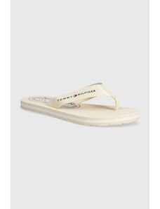 Tommy Hilfiger infradito GLOBAL STRIPES FLAT BEACH SANDAL donna colore beige FW0FW07856