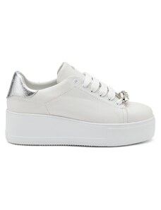 FRAU - Sneakers in pelle con logo - Colore: Bianco,Taglia: 40
