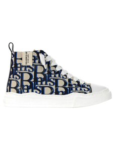 BRIAN MILLS - Sneakers mid in tessuto con logo all over - Colore: Bianco,Taglia: 40