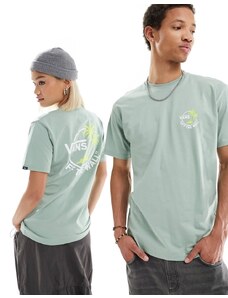 Vans Classic - T-shirt verde chiaro con stampa con due palme piccole sul retro