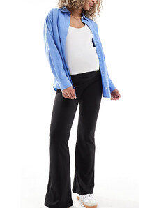 ONLY Maternity - Pantaloni a zampa elasticizzati neri-Nero