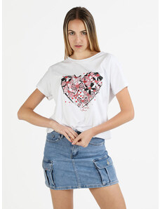 Solada T-shirt Donna Oversize Con Stampa Cuore Manica Corta Rosso Taglia Unica