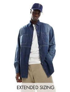 ASOS DESIGN - Camicia di jeans oversize anni '90 lavaggio blu
