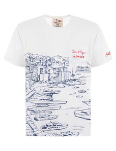 Mc2 Saint Barth T-shirt "Ecstasea" in Lino con Stampa Monaco