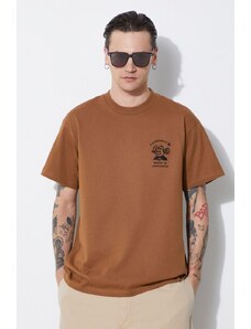 Carhartt WIP t-shirt in cotone S/S Icons T-Shirt uomo colore marrone con applicazione I033271.08WXX