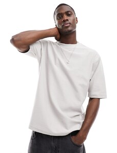 Another Influence - T-shirt oversize testurizzata grigio chiaro in coordinato