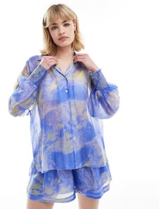 AllSaints - Isla Inspiral - Camicia trasparente blu in coordinato