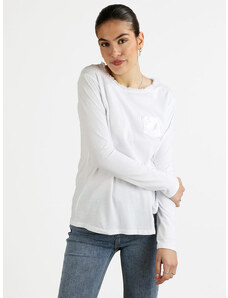 Daystar T-shirt Donna a Maniche Lunghe Con Taschino Manica Lunga Bianco Taglia Unica