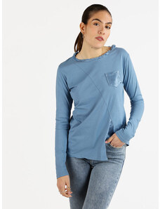 Daystar T-shirt Donna a Maniche Lunghe Con Taschino Manica Lunga Blu Taglia Unica