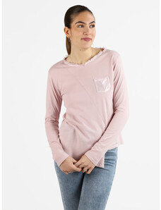 Daystar T-shirt Donna a Maniche Lunghe Con Taschino Manica Lunga Rosa Taglia Unica