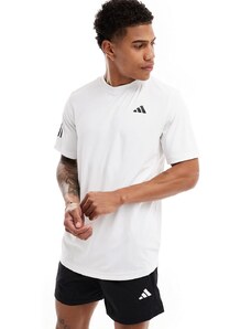 adidas performance adidas - Club Tennis - T-shirt bianca con 3 strisce-Bianco