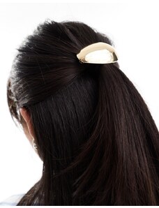 ASOS DESIGN - Barette - Fermaglio per capelli dorato con design astratto ovale-Oro