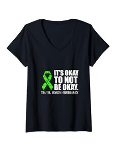 Its Okay To Not Be Okay Mental Health Awareness Donna Va bene non essere ok Consapevolezza della salute mentale svg Maglietta con Collo a V