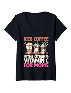 Ice Coffee Lover Gifts Donna Caffè freddo L'altra vitamina C per le mamme amanti della caffeina Maglietta con Collo a V