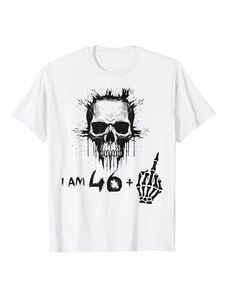 Your Age plus 1 Middle Finger Rock Viking Skull I Am 46 Plus 1 Middle Finger 47th Birthday w. Viking Skull Maglietta