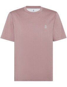 Brunello Cucinelli T-shirt rosa con logo